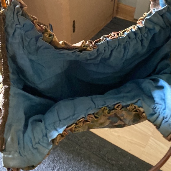 Vintage floral purse with tortoiseshell handles. - Picture 3 of 3